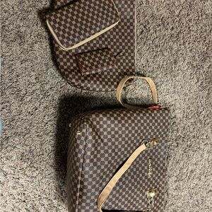 MICHAEL Michael Kors Brown Checkered Travel Bag Set